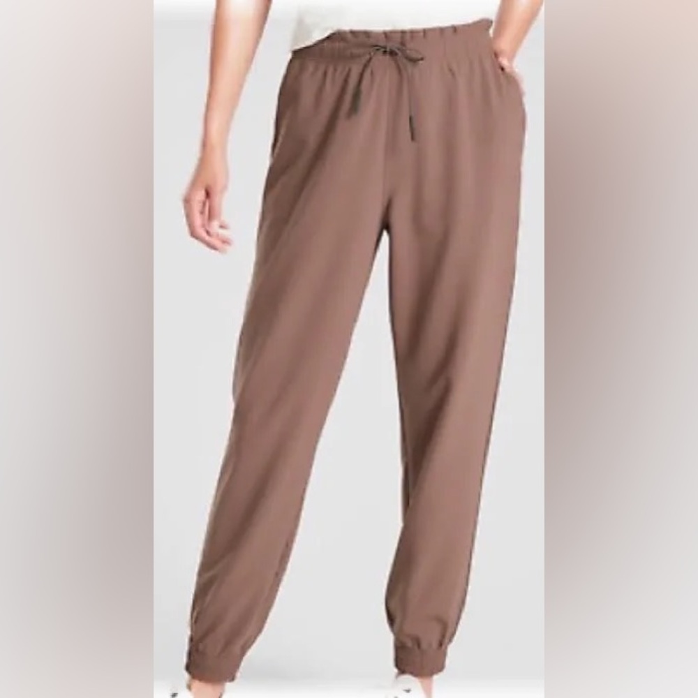 Athleta Metropolis High Rise Drawstring Jogger Mauve Pink Brown Size 6 Small
